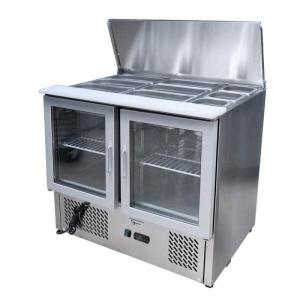 Meson Salsero Acero 90 Cm Puertas de Vidrio